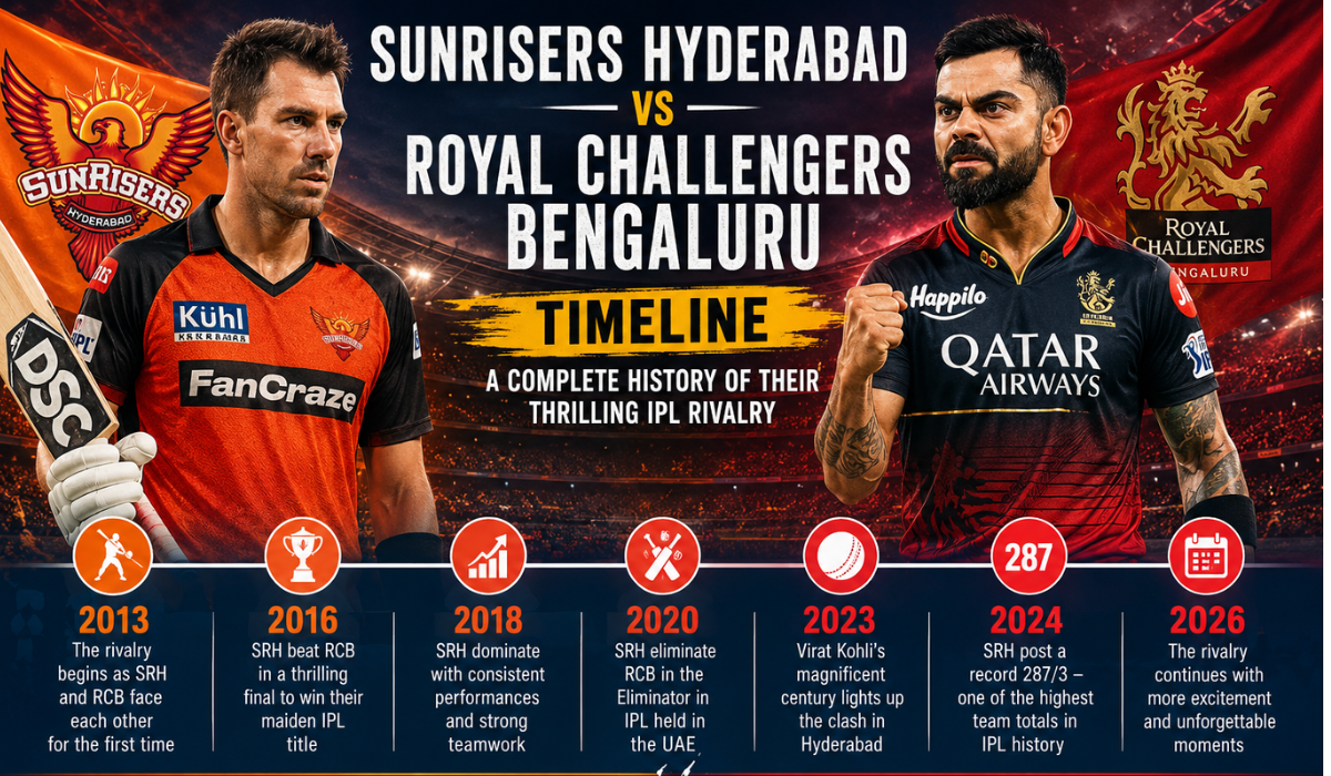 Sunrisers Hyderabad vs Royal Challers Bengaluru Timeline